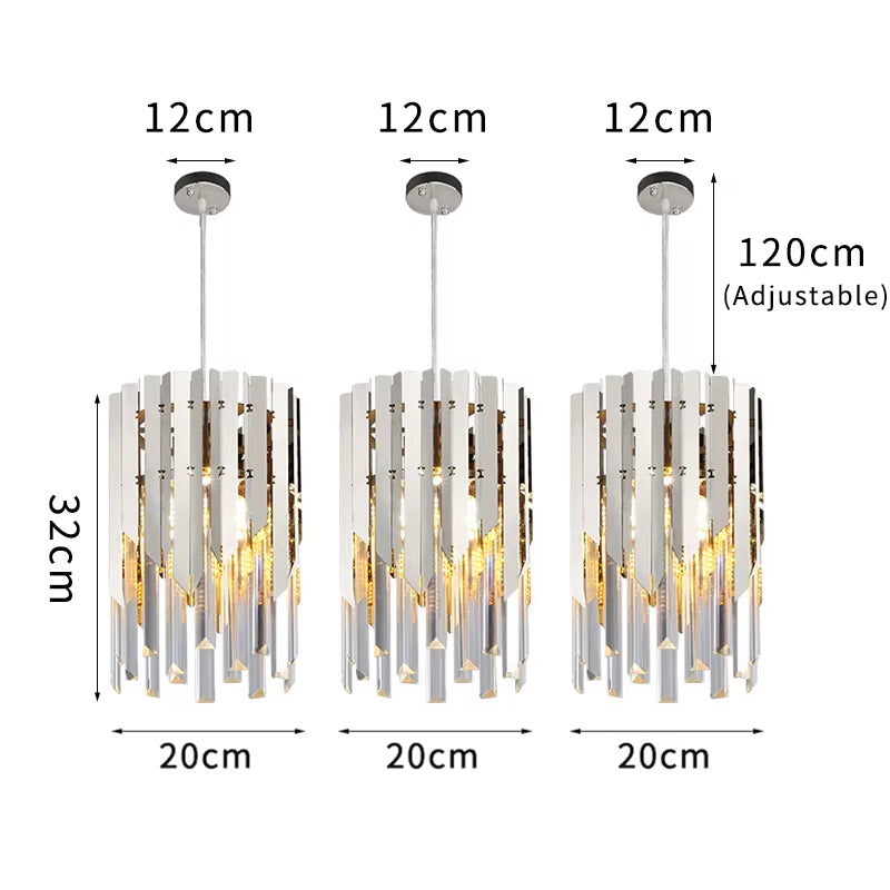 Small round Gold K9 Crystal Modern Led Chandelier for Living Room Kitchen Dining Room Bedroom Bedside Luxury Indoor Lighting