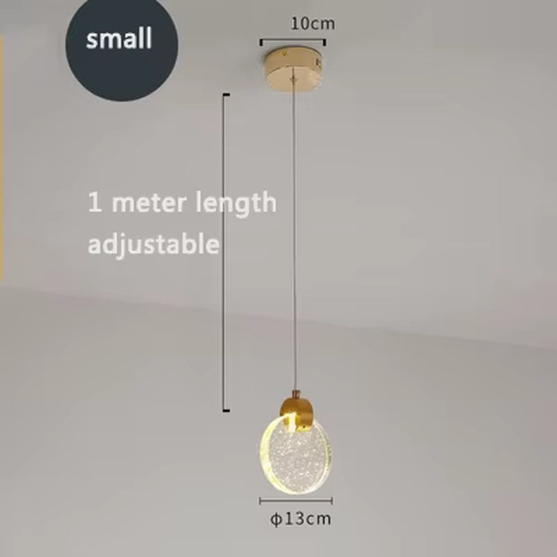 LED Pendant Lamp Modern Delicate Crystal Chandeliers for Stairs Aisle Indoor Bedside Bedroom Pendant Lights Home Decors Lustre