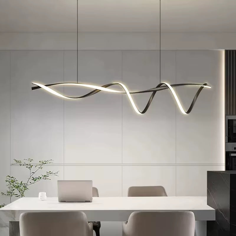 Creative Black Modern Led Chandeliers for Dining Room Kitchen Island Bar Room Decor Nordic Lamp Ceiling Chandelier Fixtures