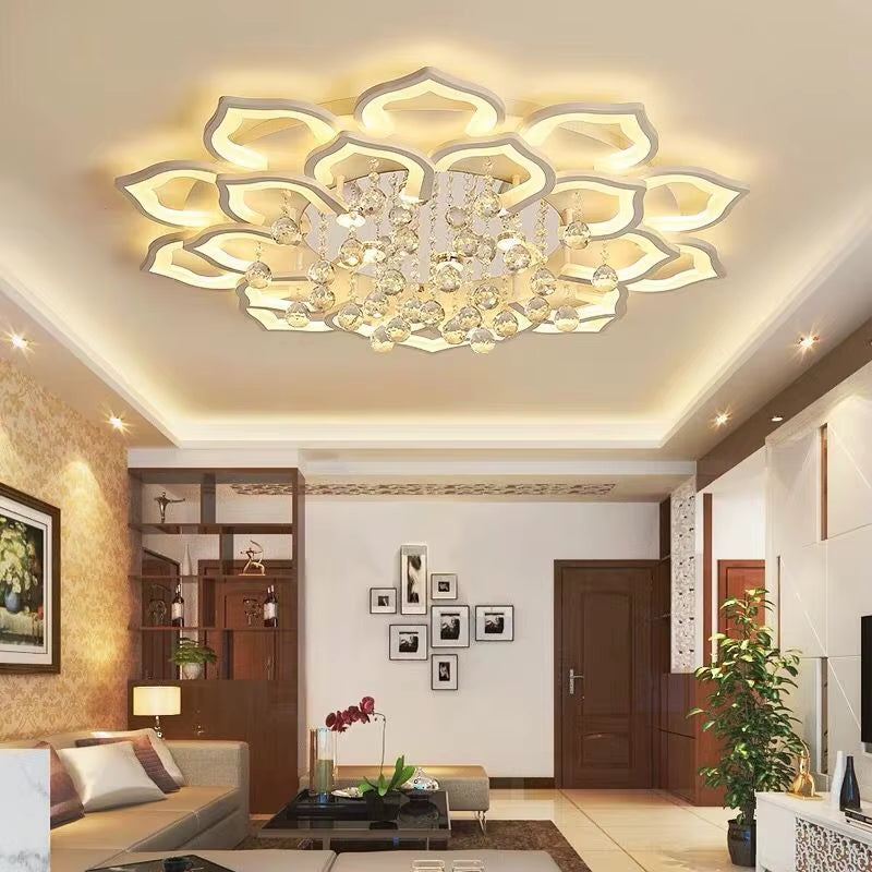 Modern Crystal Chandelier Ceiling Chandeliers for Living Room Lamp Bedroom Kitchen Lustre Indoor Lighting LED Fixtures Lights