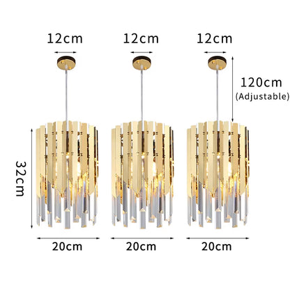 Small round Gold K9 Crystal Modern Led Chandelier for Living Room Kitchen Dining Room Bedroom Bedside Luxury Indoor Lighting