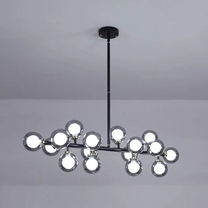 Holmesfield 16 - Light Dimmable Bubble Glass Sputnik Modern Linear Chandelier