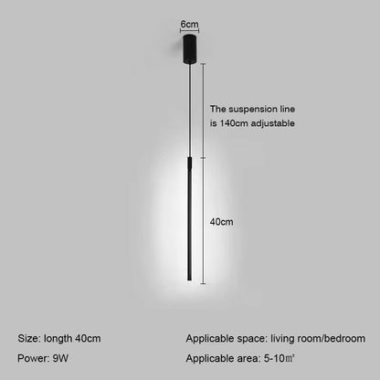 Modern LED Pendant Lights Minimalist Black Aluminum Chandeliers for Dining Room Bedroom Decor Bedside Background Hanging Lamp