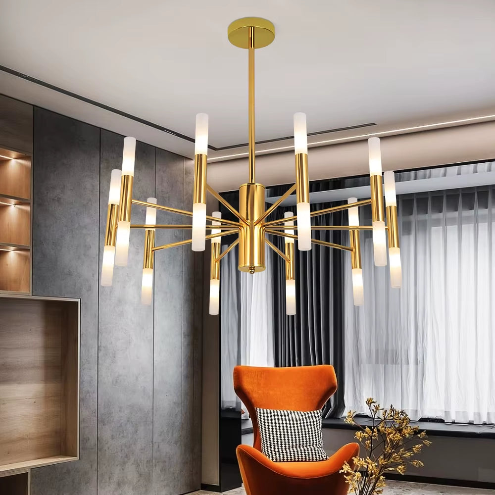 Modern Golden LED Chandelier Hotel Hall Chandeliers Living Room Ceiling Decorative Light Ceiling Light Indoor Lighting Fixtures