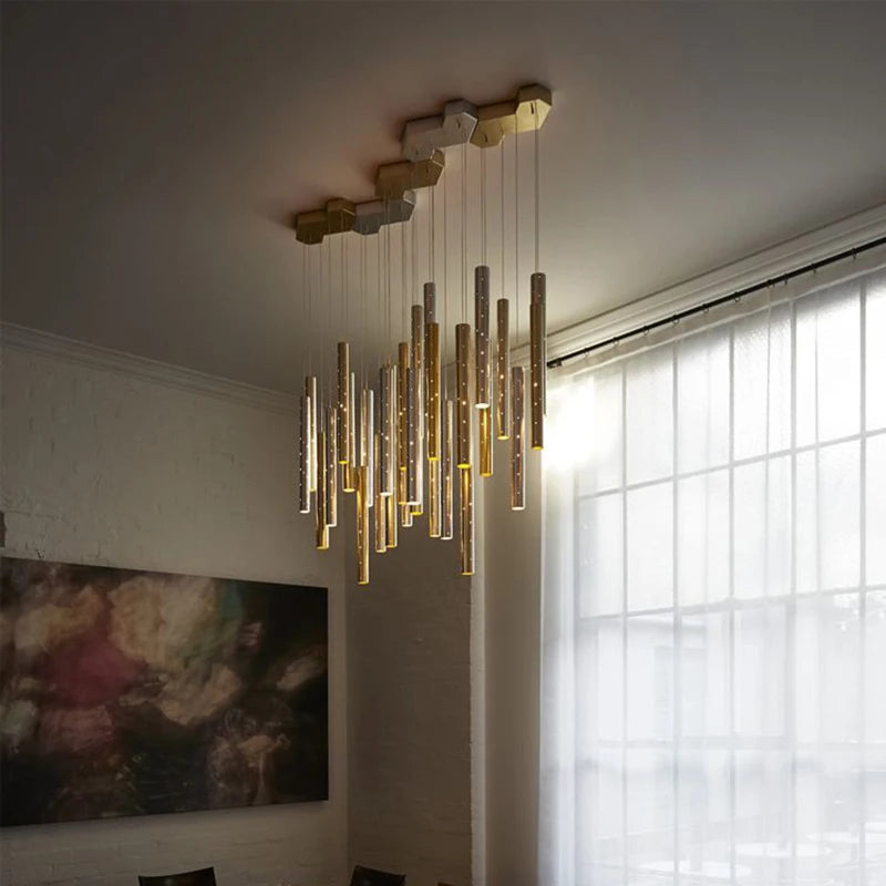 LED Chandelier Dining Room Lighting Modern Nordic Gold/Silver Combinable Chandelier Living Room Home Decoration Bar Lighting