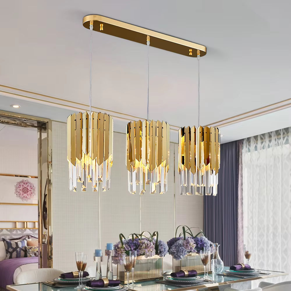 Small round Gold K9 Crystal Modern Led Chandelier for Living Room Kitchen Dining Room Bedroom Bedside Luxury Indoor Lighting