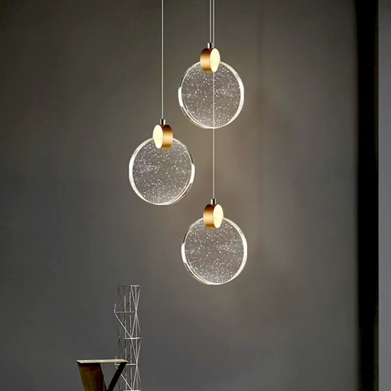 LED Pendant Lamp Modern Delicate Crystal Chandeliers for Stairs Aisle Indoor Bedside Bedroom Pendant Lights Home Decors Lustre