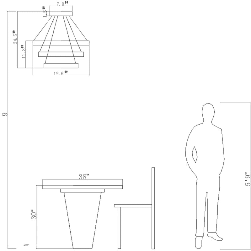 Arlyss 3 - Light LED Chandelier