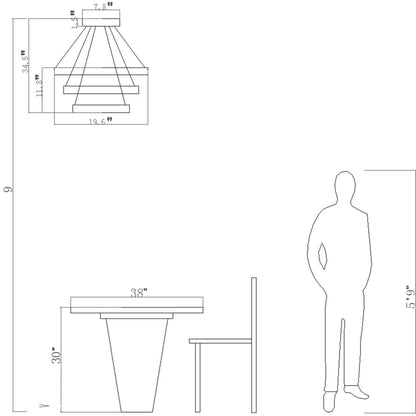 Arlyss 3 - Light LED Chandelier