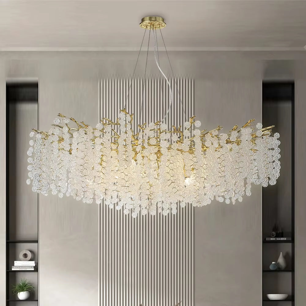 Modern Crystal Chandeliers Lucky Gold Money Tree Pendant Lamp for Dining Room Bedroom,Living Room Home Decoration