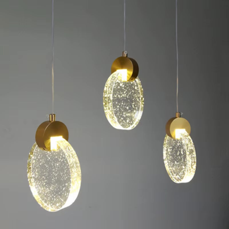 LED Pendant Lamp Modern Delicate Crystal Chandeliers for Stairs Aisle Indoor Bedside Bedroom Pendant Lights Home Decors Lustre