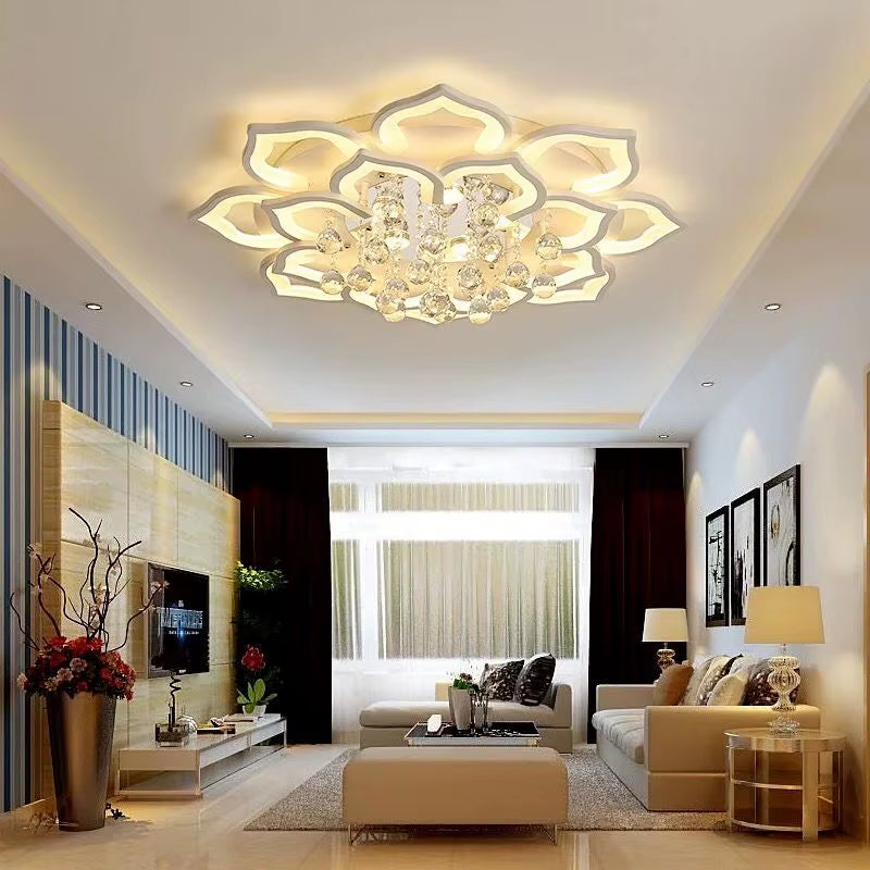 Modern Crystal Chandelier Ceiling Chandeliers for Living Room Lamp Bedroom Kitchen Lustre Indoor Lighting LED Fixtures Lights