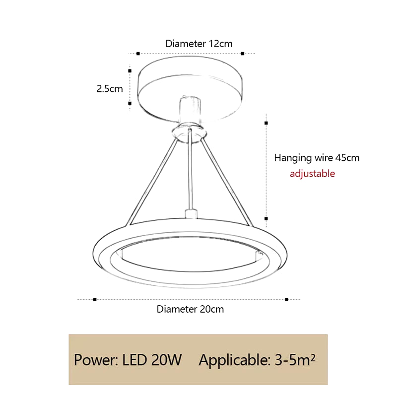 20W Led Wrought Iron Pendant Lamp Living Room Aisle Corridor Line Chandelier AC220V Simple Indoor Lighting Pendant Light Fixture