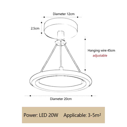 20W Led Wrought Iron Pendant Lamp Living Room Aisle Corridor Line Chandelier AC220V Simple Indoor Lighting Pendant Light Fixture