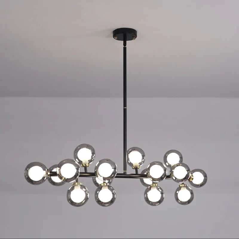 Holmesfield 16 - Light Dimmable Bubble Glass Sputnik Modern Linear Chandelier