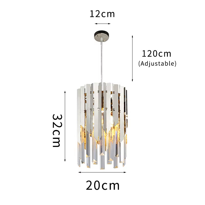 Small round Gold K9 Crystal Modern Led Chandelier for Living Room Kitchen Dining Room Bedroom Bedside Luxury Indoor Lighting