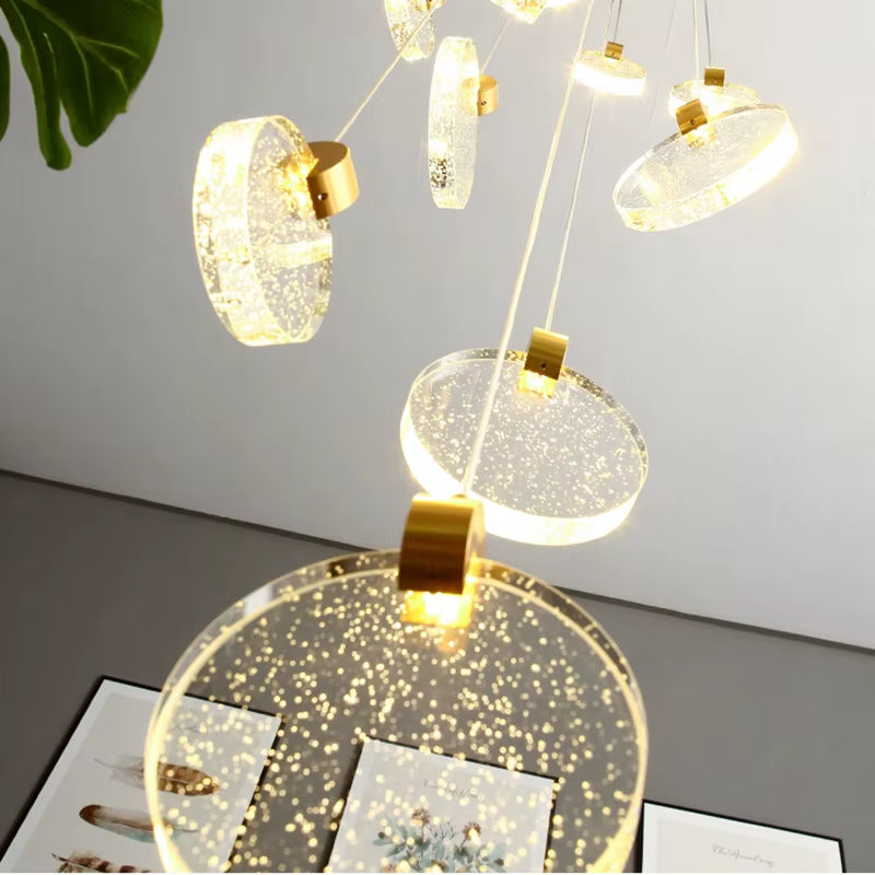 LED Pendant Lamp Modern Delicate Crystal Chandeliers for Stairs Aisle Indoor Bedside Bedroom Pendant Lights Home Decors Lustre