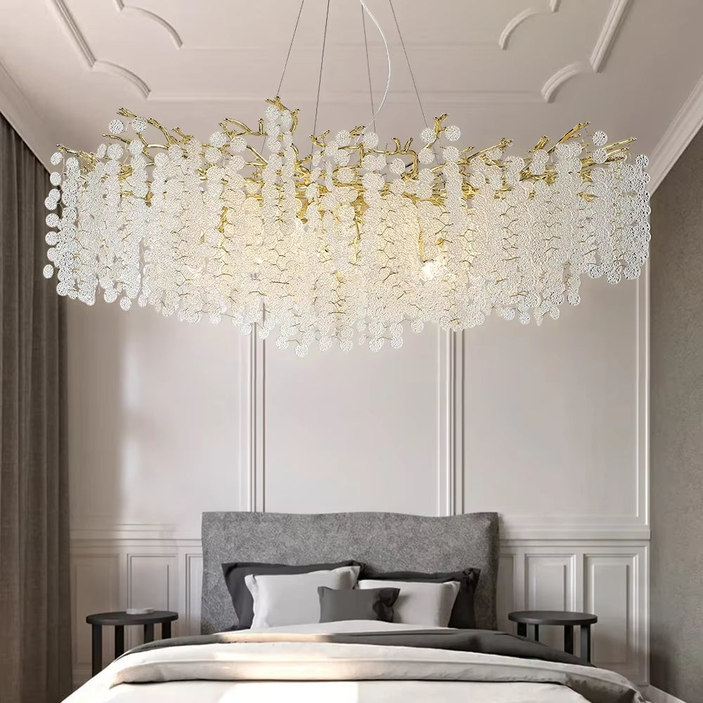 Modern Crystal Chandeliers Lucky Gold Money Tree Pendant Lamp for Dining Room Bedroom,Living Room Home Decoration